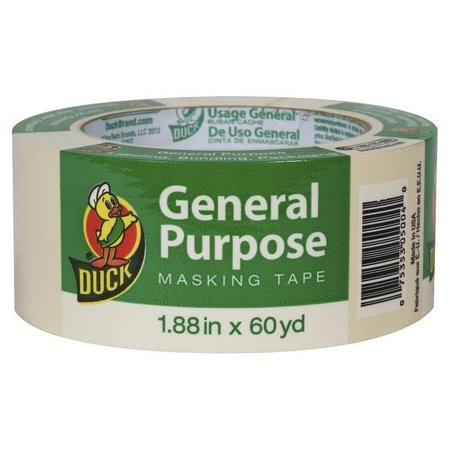 DUCK BRAND 394700 Masking Tape, 60 yd L, 188 in W, Beige 286511